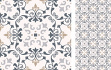 Fototapeta Kuchnia - Seamless Azulejo tile. Portuguese and Spain decor. Ceramic tile. Seamless Floral pattern. Vector hand drawn illustration, typical portuguese and spanish tile