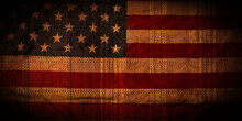 Rusty United States Of America Flag On Metal Sheet
