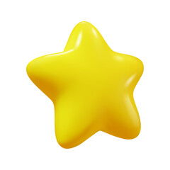 Poster - Rotating realistic star, golden icon for games and applications. Isolated award or rating, symbol of review and feedback. Vector in three dimensional 3d style