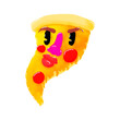 © Matheus - Pizza illustration as a character with chalk effect