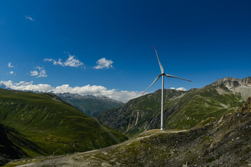 energy crisis. wind farm high in the mountains. Europe