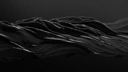 Poster - Seamless loop abstract background. Line Particles Wave Background 3d render. Wavy backdrop. Space surface. magic neon light curved swirl line 3D rendering