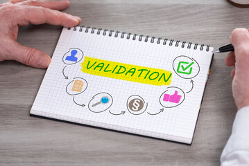 Wall Mural - validation concept on a notepad