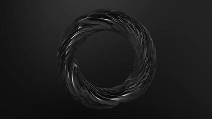 Poster - Seamless loop abstract background. Line Particles Wave Background 3d render. Wavy backdrop. Space surface. magic neon light curved swirl line 3D rendering