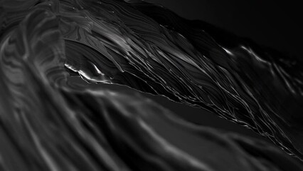 Poster - Seamless loop abstract background. Line Particles Wave Background 3d render. Wavy backdrop. Space surface. magic neon light curved swirl line 3D rendering