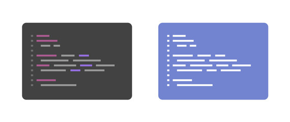 Aufkleber - Code programming php on screen icon vector, html php source script pictogram graphic, python or javascript web language editor illustrated, frontend software language development app image