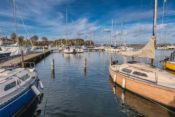 Wall Mural - Brejning small harbor marina at Vejle Fjord, Denmark