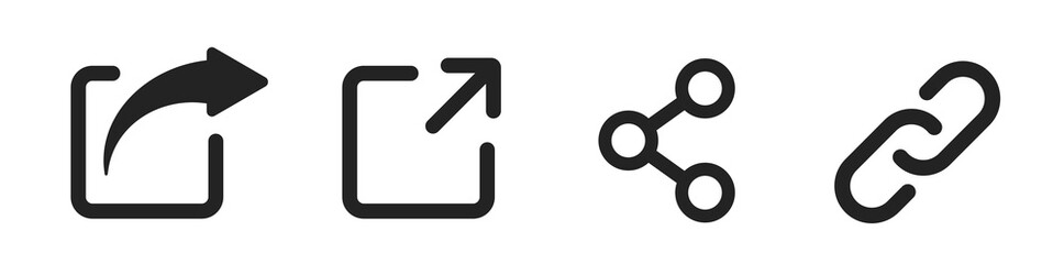 Poster - share icon set. link connection