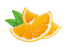 Orange Citrus Fruit Isolated On White Or Transparent Background.