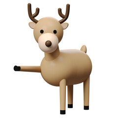 3D Reindeer rendering for Christmas character model