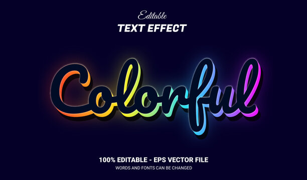 colorful editable 3d text effect