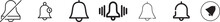 Message Bell Icon. Doorbell Icons For Apps Like Youtube, Alert Ringing Or Subscriber Alarm Symbol,