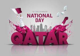 Wall Mural - 18thDecember Qatar National Day. abstract vector illustration design