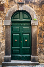 Italian Door In The Town Of Orvieto, Italy