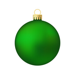 Green Christmas tree toy or ball Volumetric and realistic color illustration