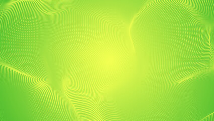 Poster - Abstract dot green yellow color wave pattern gradient texture technology background.