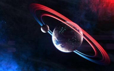 Wall Mural - planets in deep space. science fiction. elements of this image furnished by nasa