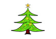Illustration of a green Christmas tree
