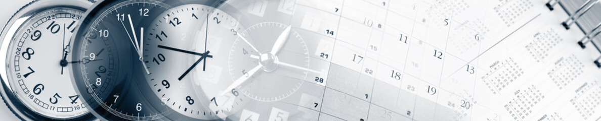 Wall Mural - clock faces and calendars composite