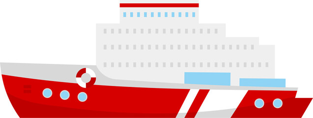 Poster - Cruise liner semi flat color raster object. Vessel for shore excursion. Full sized item on white. Luxury passenger ship simple cartoon style illustration for web graphic design and animation