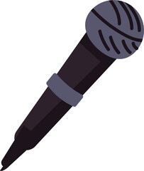 Poster - Microphone semi flat color raster object. Vocal mic. Full sized item on white. Device for voice and music transmission simple cartoon style illustration for web graphic design and animation