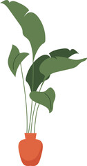 Poster - Monstera deliciosa plant for house interior semi flat color raster object. Full sized item on white. Large foliage houseplant simple cartoon style illustration for web graphic design and animation
