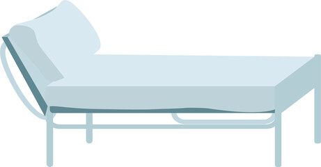 Fototapete - Medical exam table semi flat color raster object. Full sized item on white. Hospital table. Furniture for health care facility simple cartoon style illustration for web graphic design and animation