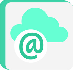 Fototapete - Cloud-based email service semi flat color raster object. Full sized item on white. Cloud computing model. Storage service simple cartoon style illustration for web graphic design and animation