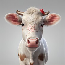 Christmas Cow On Isolated Background