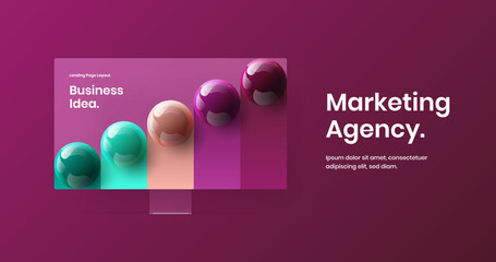 Isolated landing page design vector illustration. Original computer monitor mockup web project template.