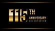 115 Years Anniversary Template Design Illustration With Gold Color Text