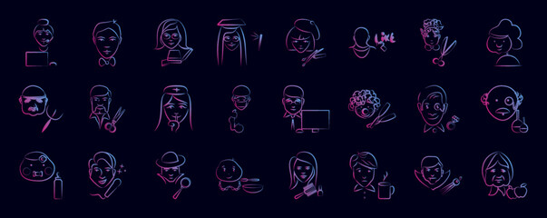 Poster - avatar profession nolan icon collections vector design