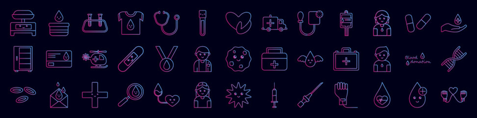 Poster - Blood donation nolan icon collections vector design
