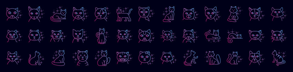 Poster - Cats nolan icon collections vector design