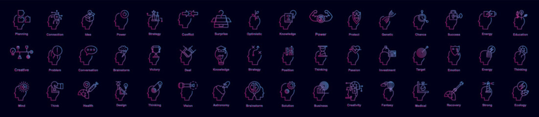 Poster - Creative thinking nolan icon collections vector design