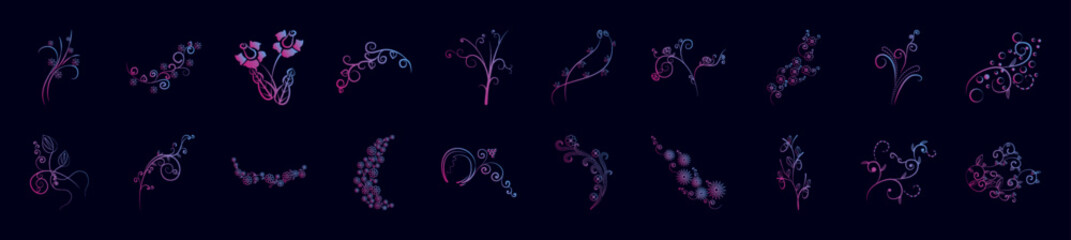 Poster - Decorative flowers nolan icon collections vector design