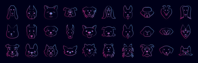 Poster - Dog nolan icon collections vector design