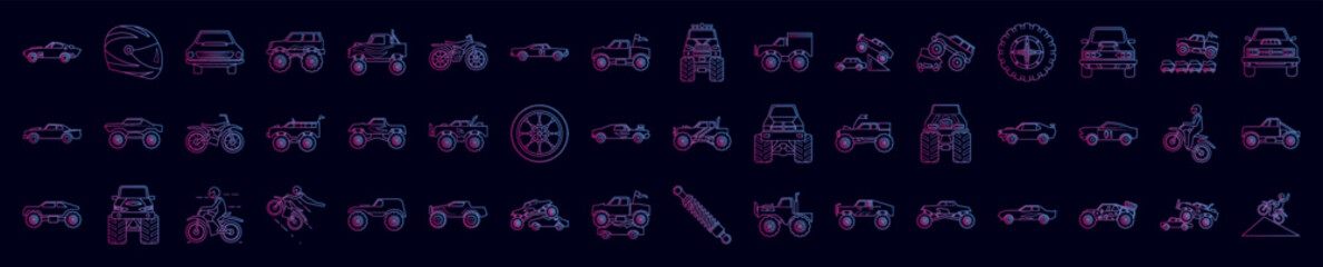 Poster - Bigfoot car nolan icon collections vector design