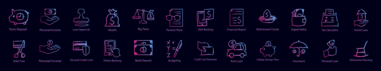 Poster - Finance nolan icon collections vector design