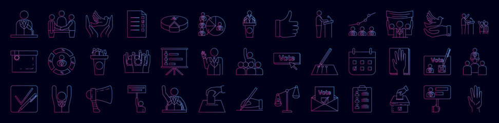 Poster - Election nolan icon collections vector design