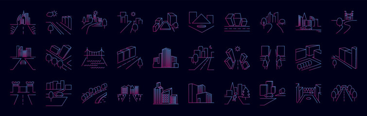 Poster - City nolan icon collections vector design