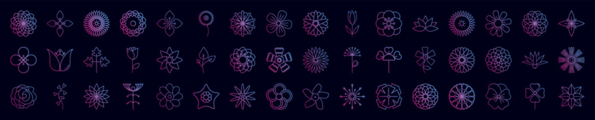 Poster - Flower nolan icon collections vector design