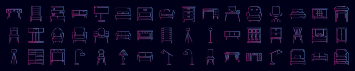 Poster - Household nolan icon collections vector design