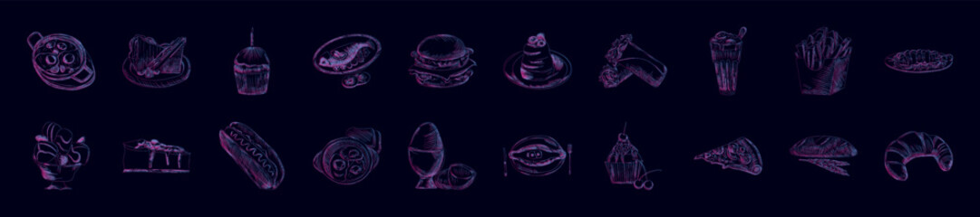 Poster - Food sketch nolan icon collections vector design