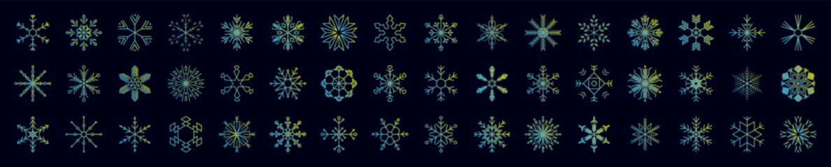 Poster - Snowflake nolan icons collection vector illustration design