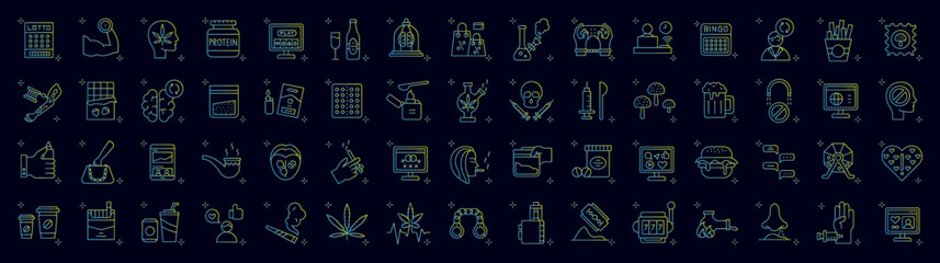 Poster - Addictions nolan icons collection vector illustration design