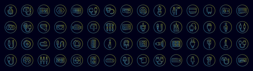 Poster - Connectors & cables nolan icons collection vector illustration design