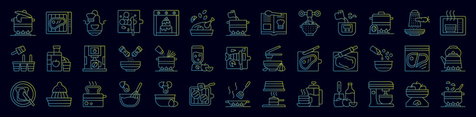 Poster - Cooking nolan icons collection vector illustration design