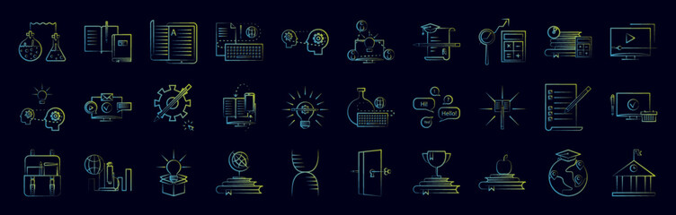 Poster - Education handdraw nolan icons collection vector illustration design