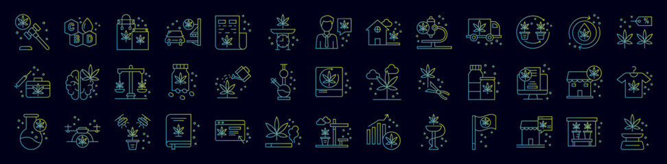 Poster - Marijuana nolan icons collection vector illustration design